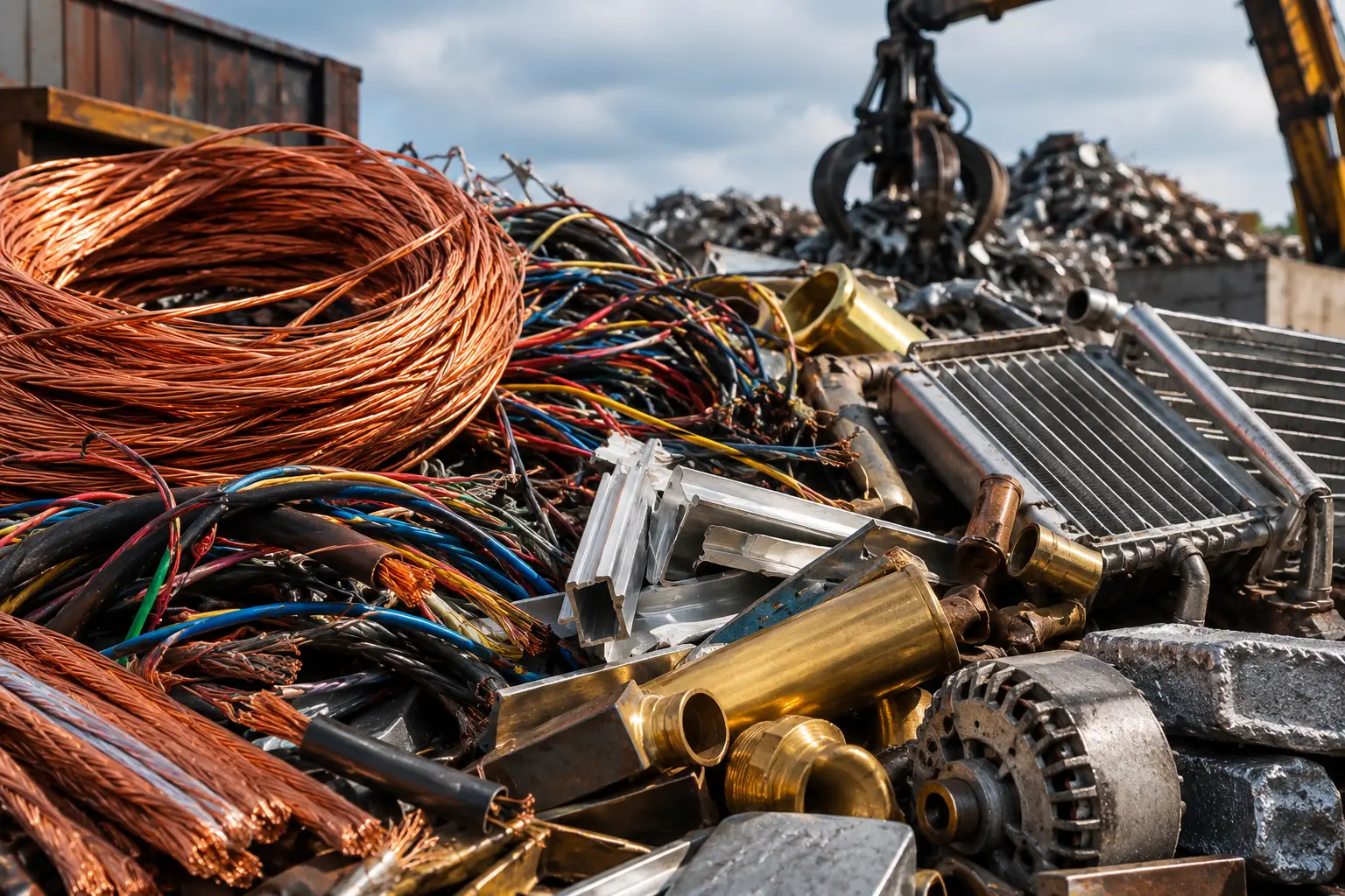 Sorted non-ferrous scrap metals ready for recycling